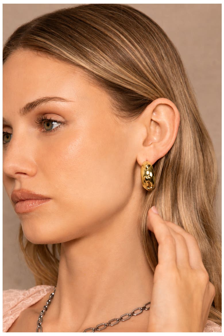 Lore Hoop Earrings, Alternate, color, GOLD