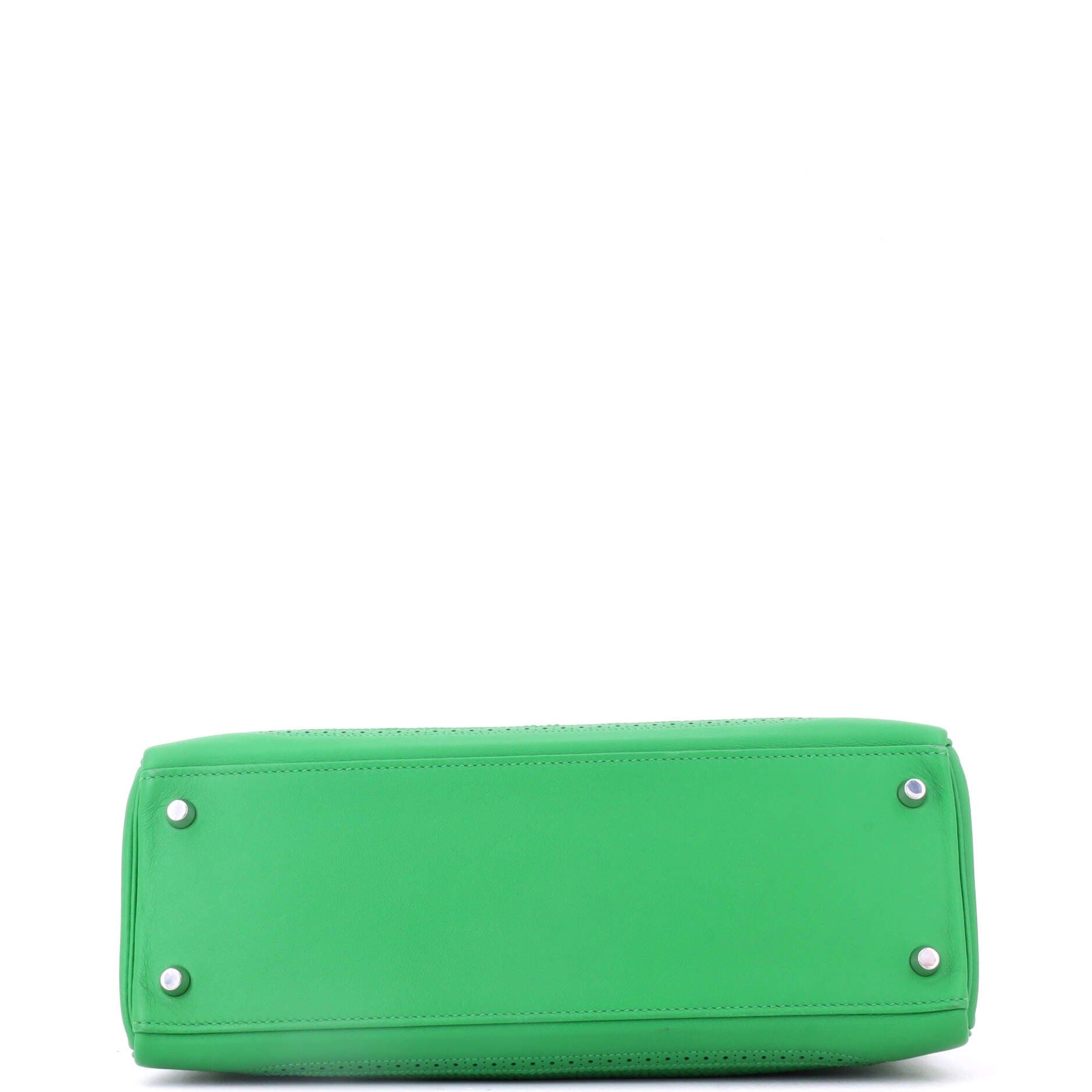 Kelly Ghillies Handbag Green Togo and Swift with Palladium Hardware 32, Alternate, color, Green