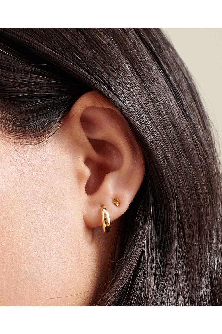 Bold Huggie Earrings, Alternate, color, Gold