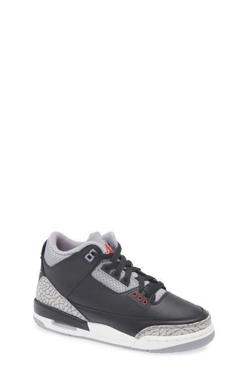 Jordan Nike Kids' Air  3 Retro Sneaker In Black/fire Red/grey