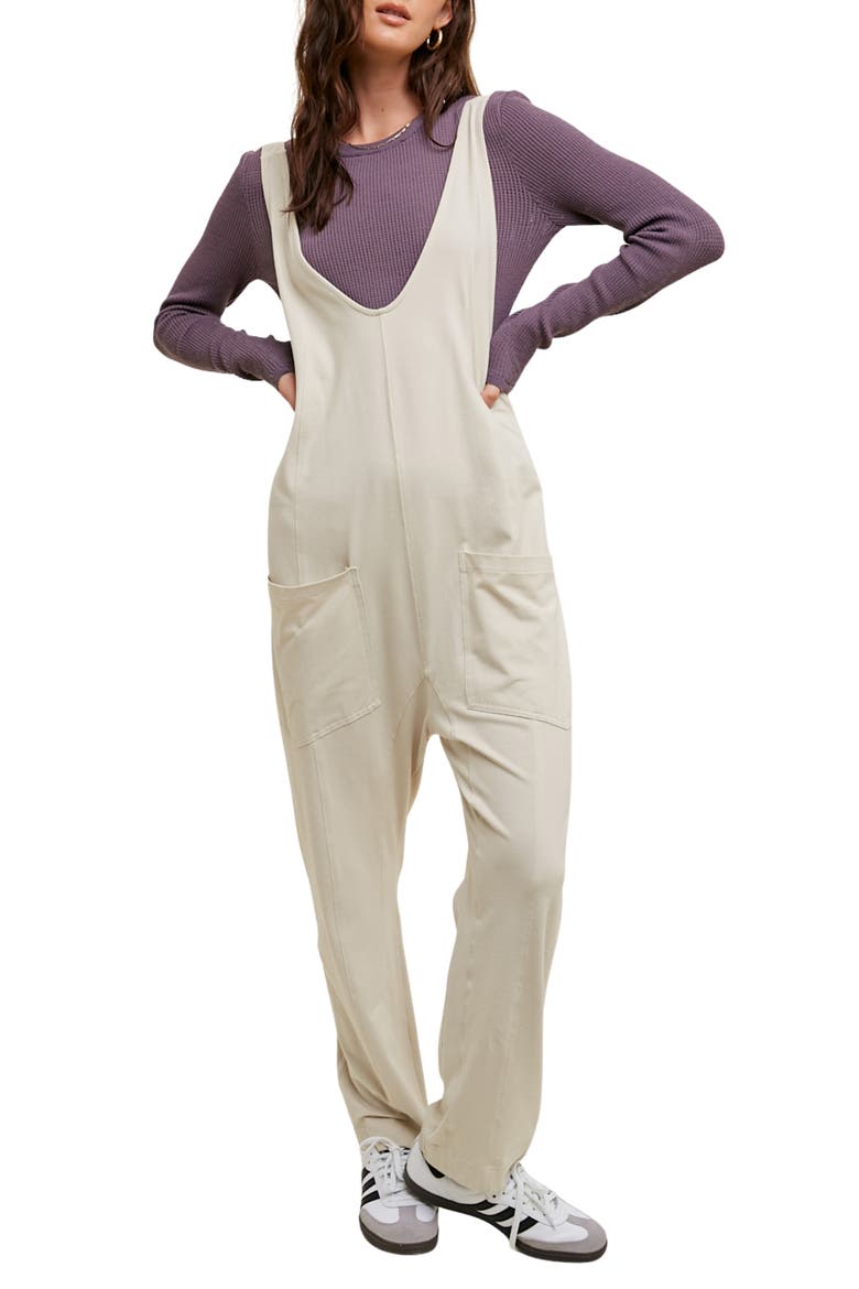 Knit Open Back Jumpsuit, Main, color, ECRU