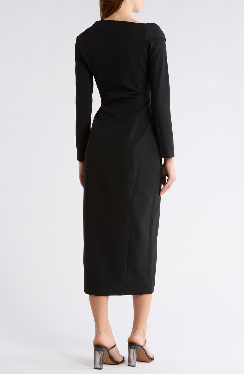 A.L.C. Kylah Long Sleeve Faux Wrap Dress, Alternate, color, Black