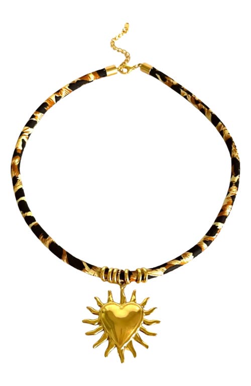Macrae & Co . Leopard Print Pendant Necklace In Gold