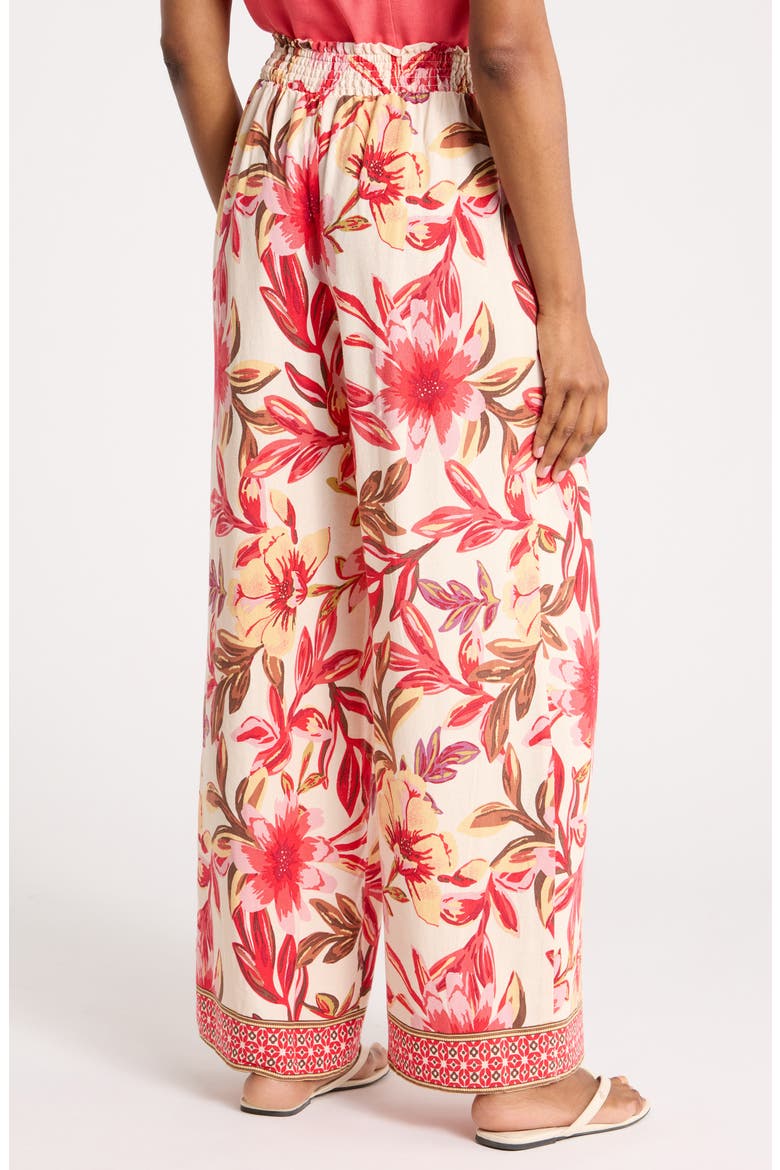 Floral Wide Leg Pants, Alternate, color, CORAL TROPICAL PARADISE