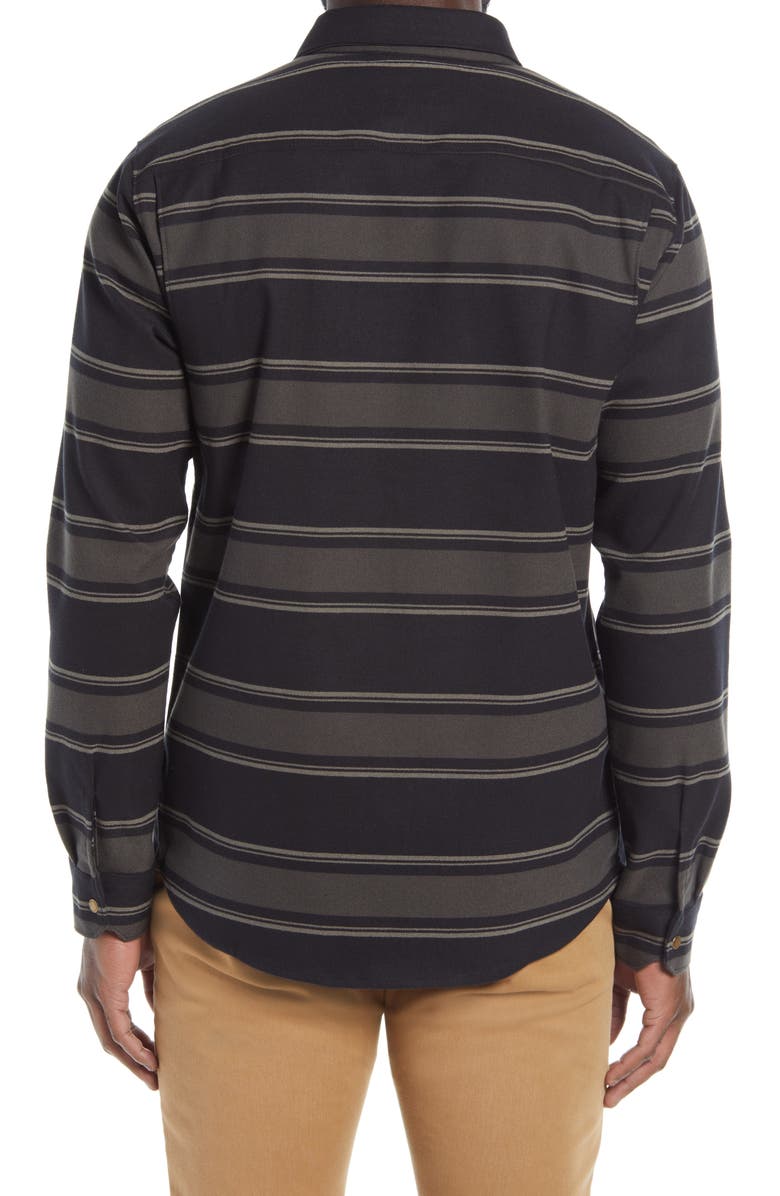 Roark Diablo Classic Fit Stripe Water Repellent Snap-Up Shirt Jacket, Alternate, color, 