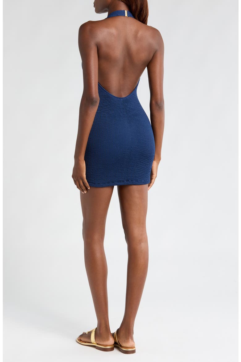 Neptune Plunge Cover-Up Minidress, Alternate, color, NAVY