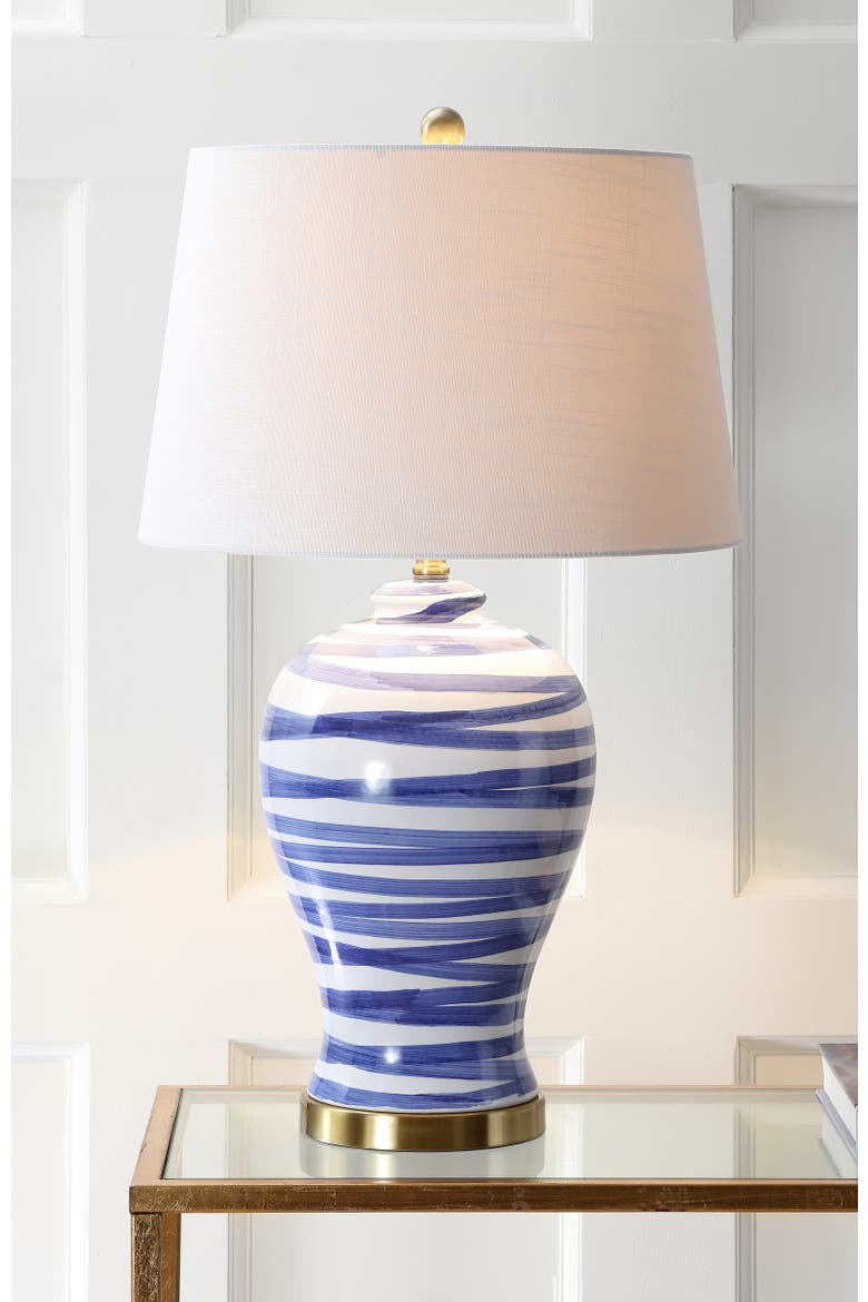 Joelie 29" Ceramic LED Table Lamp, Alternate, color, Blue/White