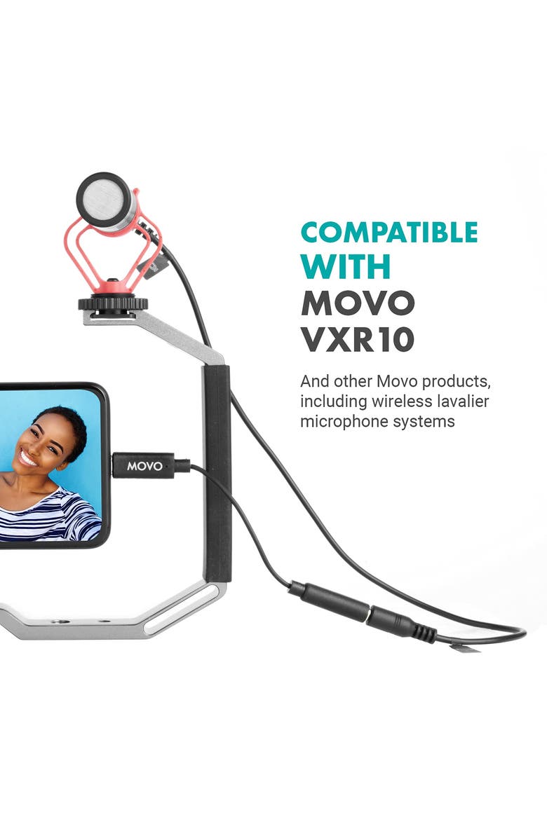 MOVO UCMA-2 Female 3.5mm TRRS to USB-C Mic. Adapter, Alternate, color, Black