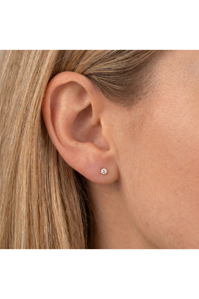 1/4 Ct TW Small Diamond Studs 14k Gold Lab Grown, Alternate, color, 14k White Gold
