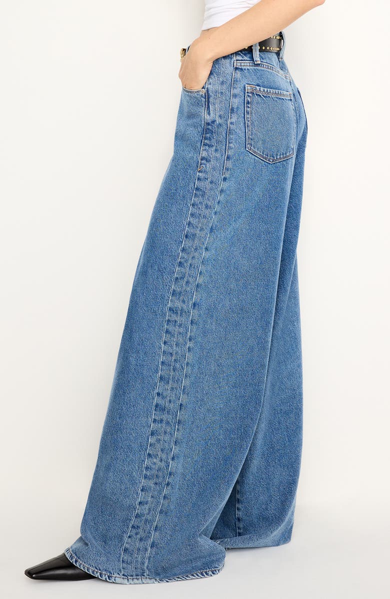 Good American Paneled Baggy Wide Leg Jeans, Alternate, color, Indigo682