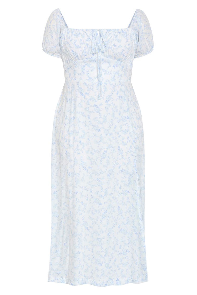 Serina Print Puff Sleeve Midi Dress, Alternate, color, SARDINIA DITSY