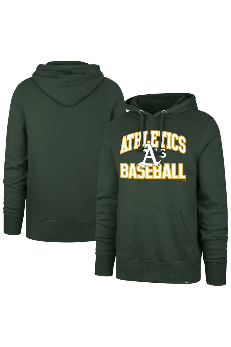 Men's '47  Green Athletics Velocity Headline Pullover Hoodie, Alternate, color, Green