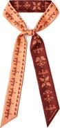 Jessie Zhao New York Silk Skinny Scarf Scarlet Paisley