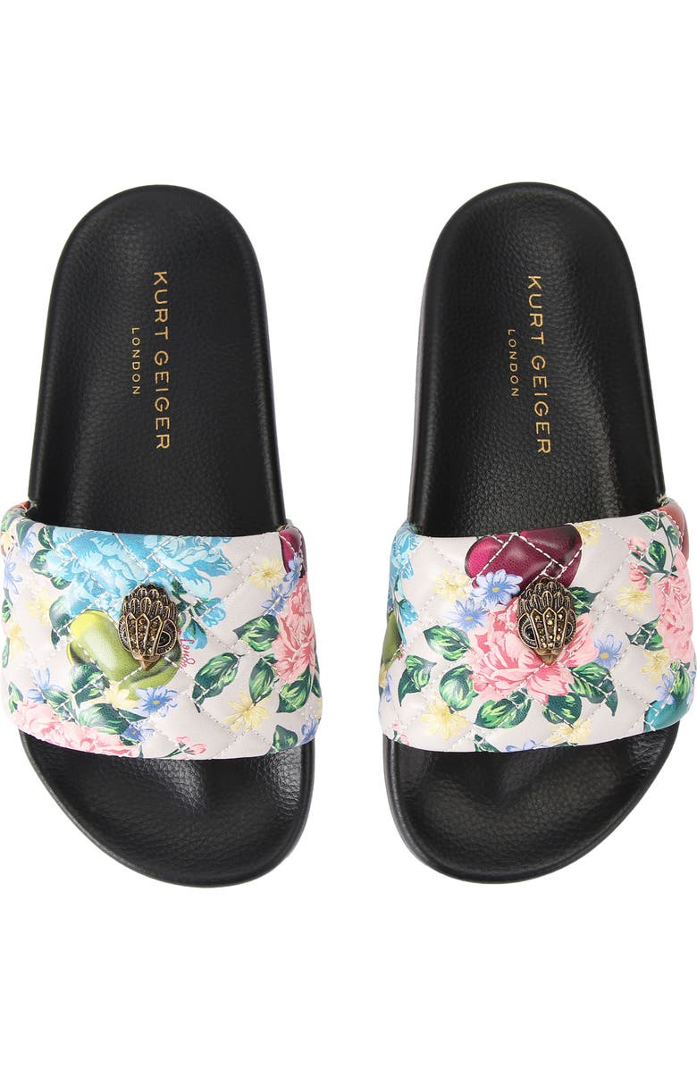 Kurt Geiger London Meena Eagle Glitter Slide Sandal, Alternate, color, Charcoal