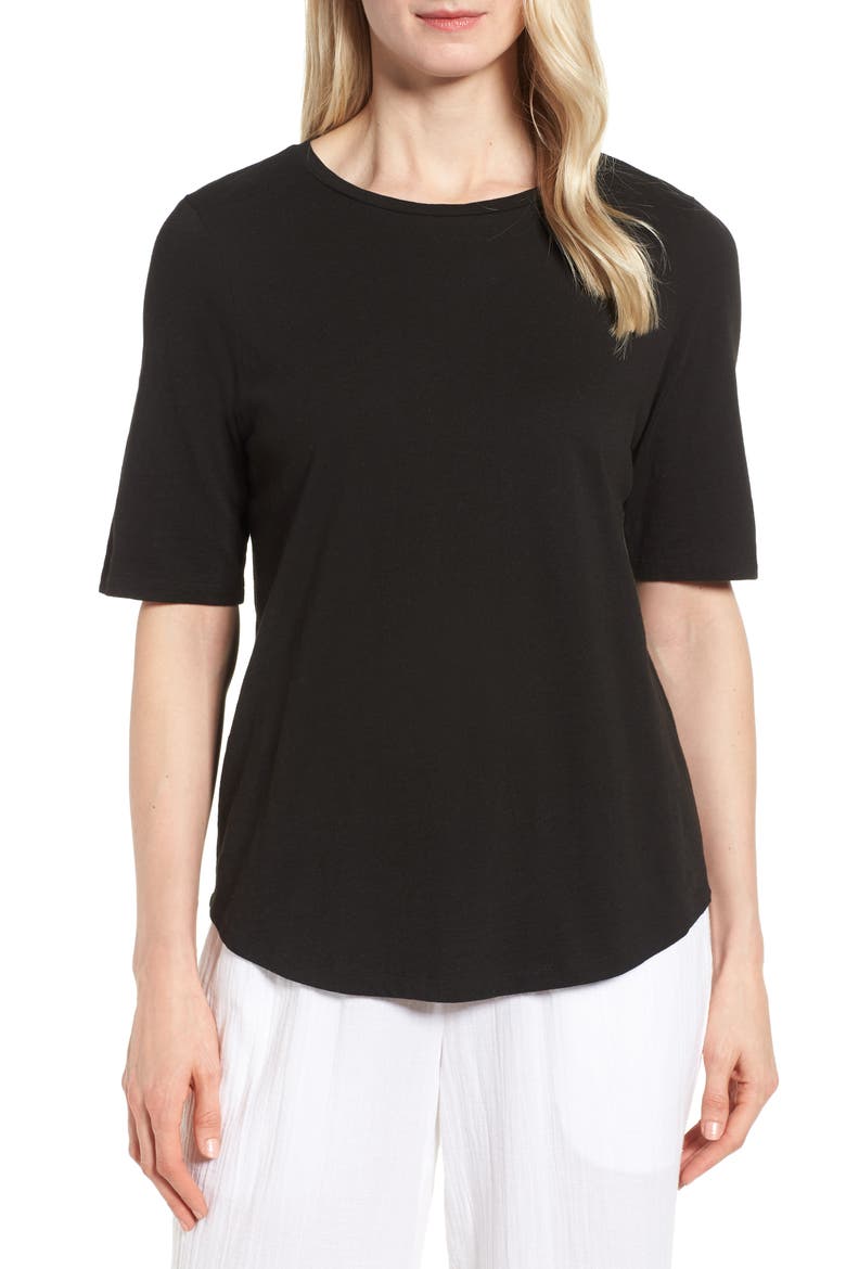 Crewneck Tee, Main, color, BLACK