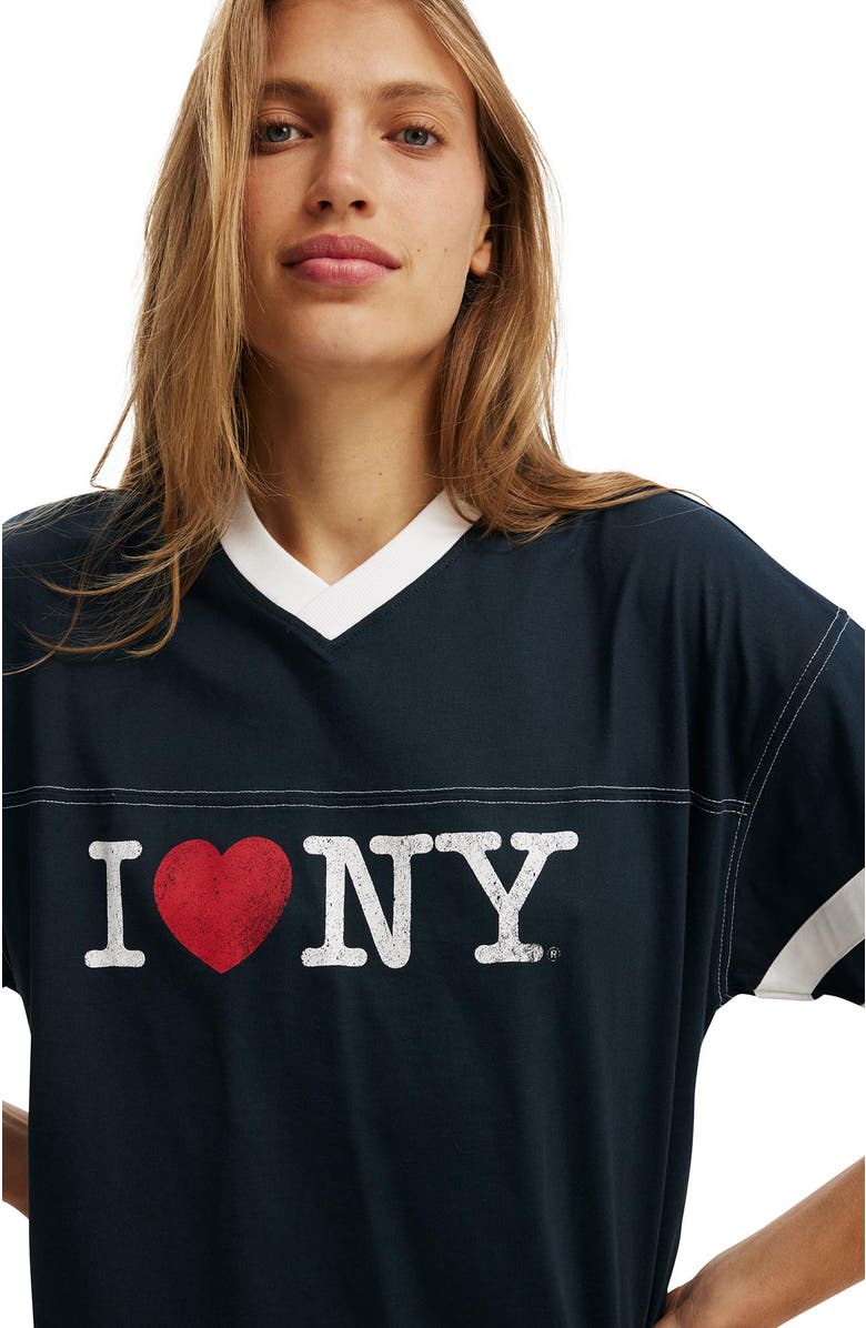 Cotton On Women's Lcn V Neck Oversized Graphic Tee, Alternate, color, 