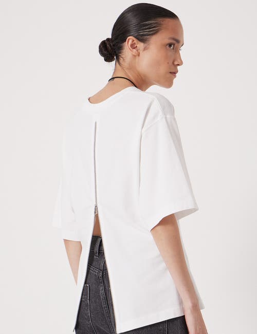 Hush Zip Detail Short Sleeve T-shirt In Neutral