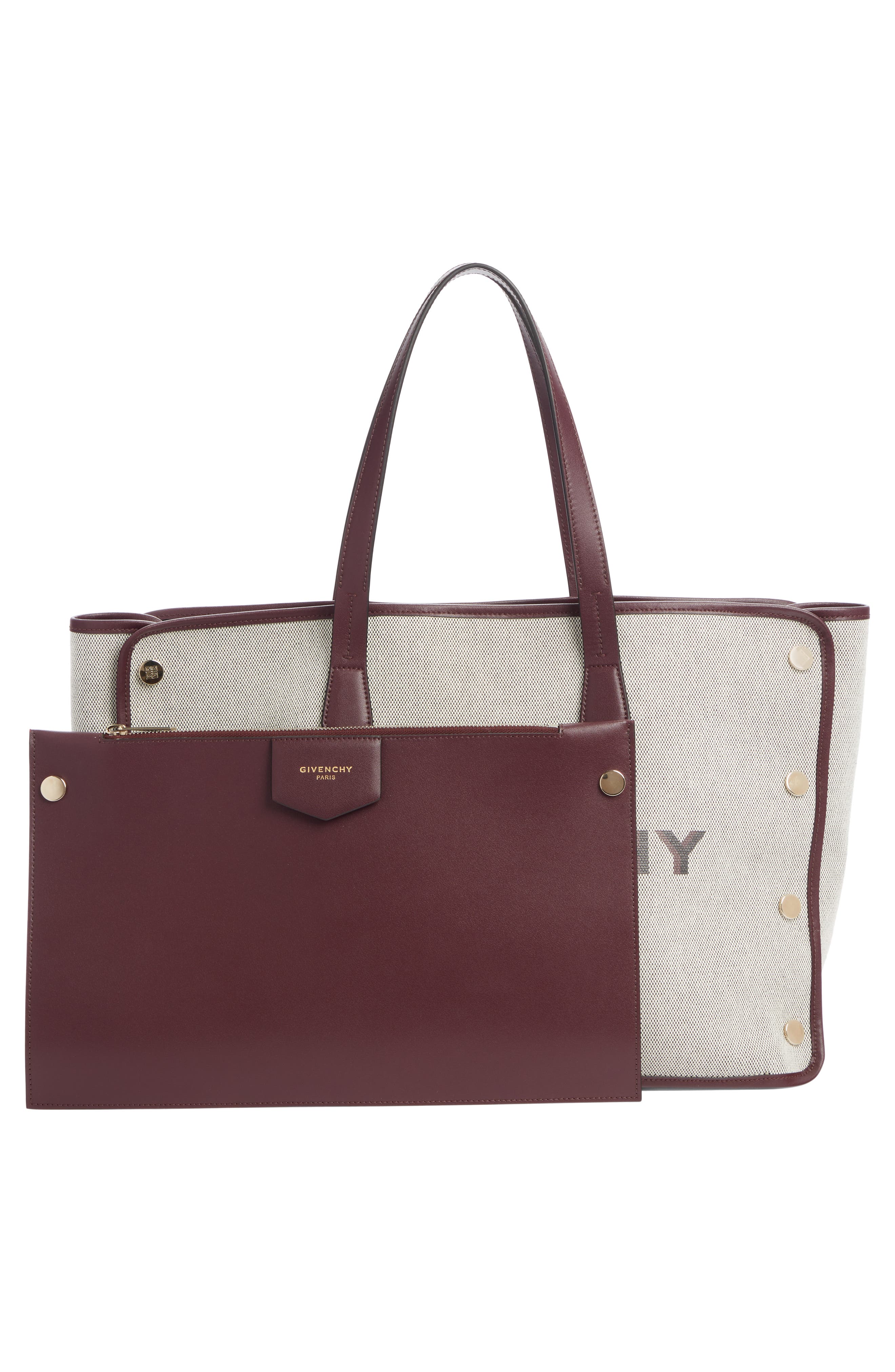 Givenchy Medium Canvas & Leather Shopper, Alternate, color, 