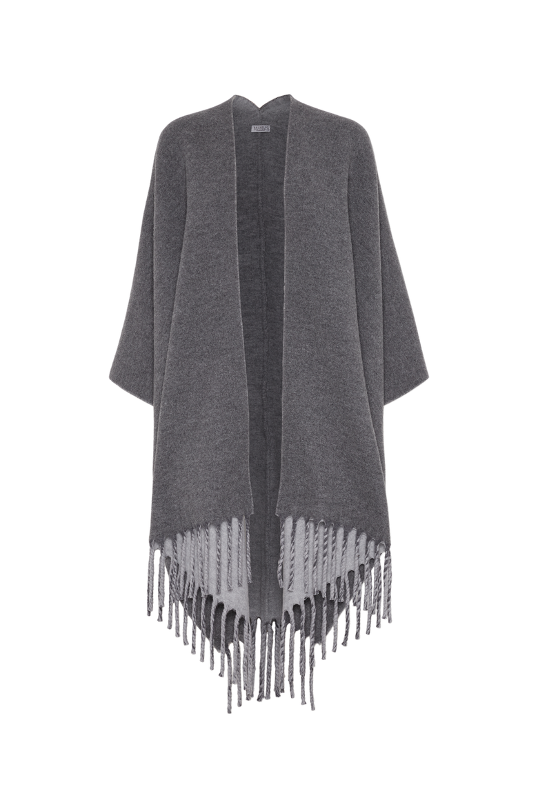 Double knit poncho, Main, color, Grey