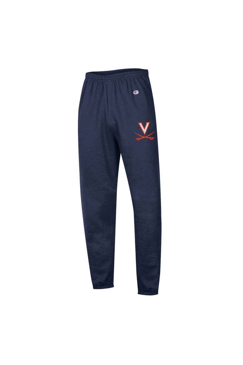 Men's Champion  Navy Virginia Cavaliers Powerblend Banded Fleece Sweatpants, Alternate, color, Navy