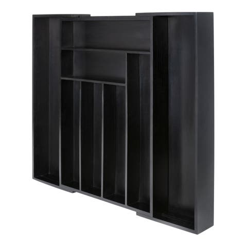 Hudson Modern Farmhouse Handcrafted  Expandable 8-Slot Kitchen Drawer Organizer