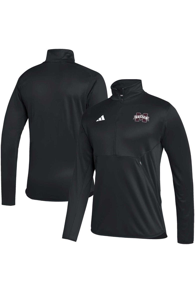 Men's adidas Black Mississippi State Bulldogs 2023 Sideline AEROREADY Half-Zip Top, Main, color, Black