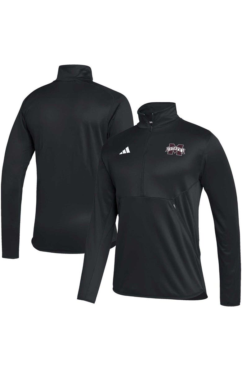adidas Men's adidas Black Mississippi State Bulldogs 2023 Sideline AEROREADY Half-Zip Top, Main, color, Black
