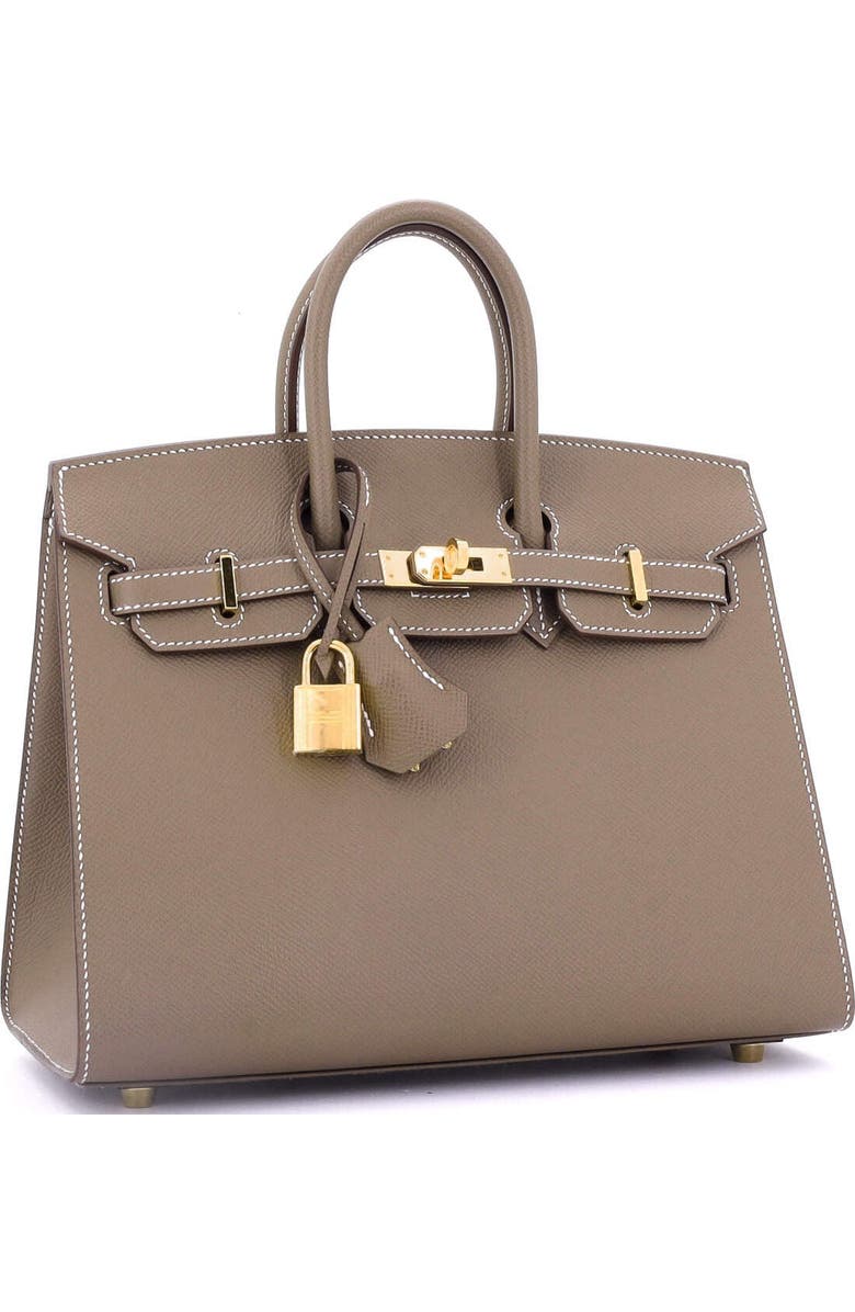 Pre-Owned Hermes Birkin Sellier Bag Grey Epsom with Gold Hardware 25, Alternate, color,