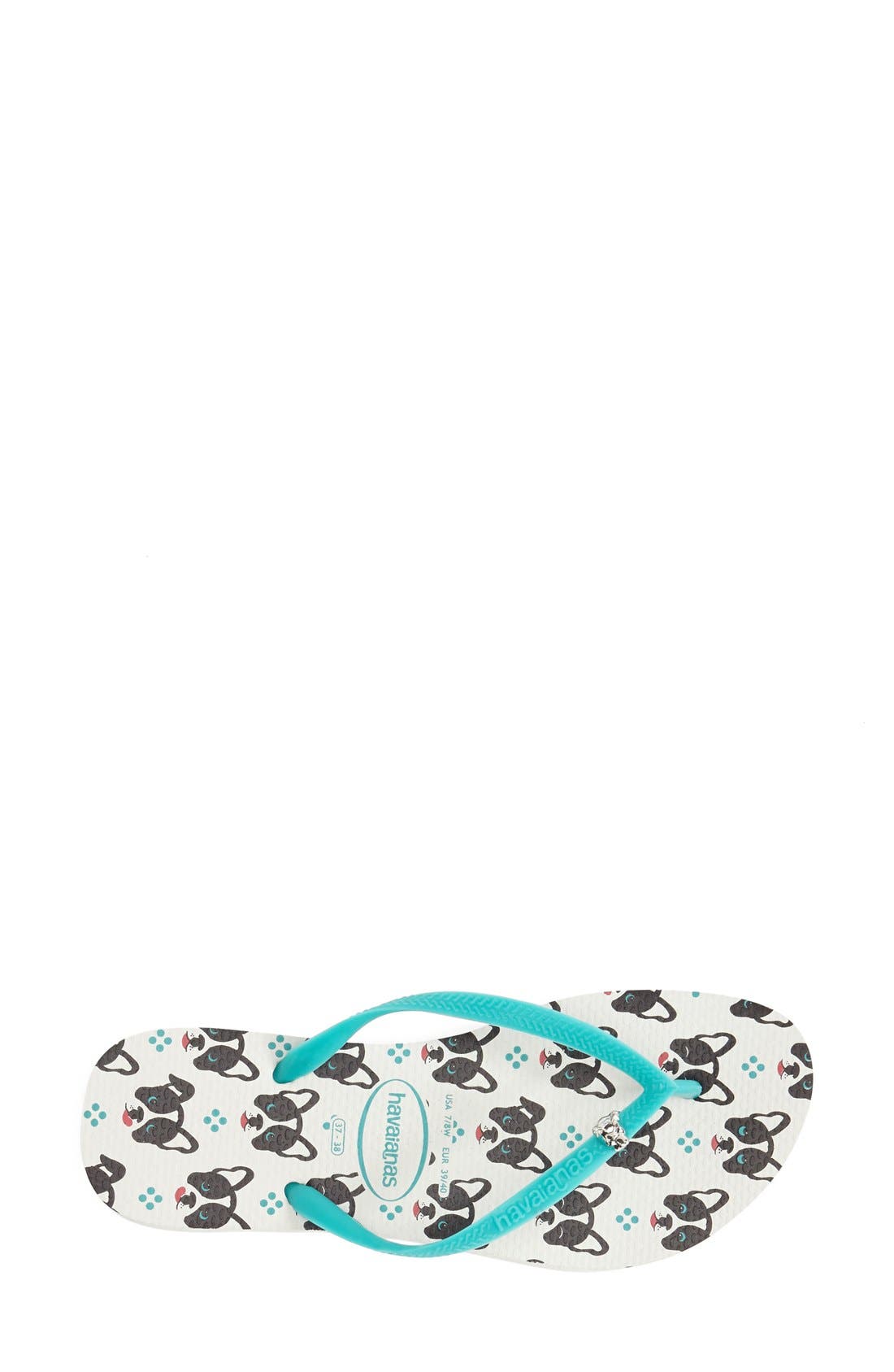 'Slim - Pets' Flip Flop, Alternate, color, WHITE