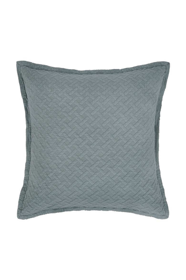 Basketweave Euro Sham Set, Main, color, Green
