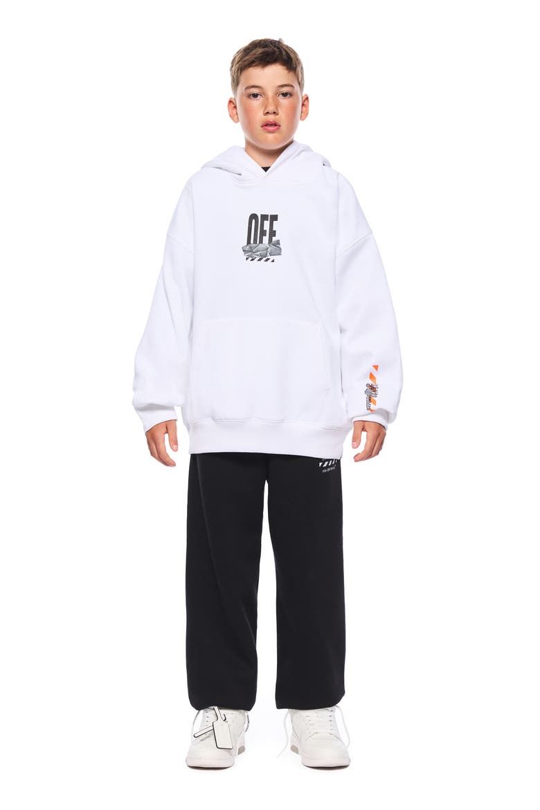 Kids' Active Duct Tape Graphic Hoodie, Alternate, color, WHITE