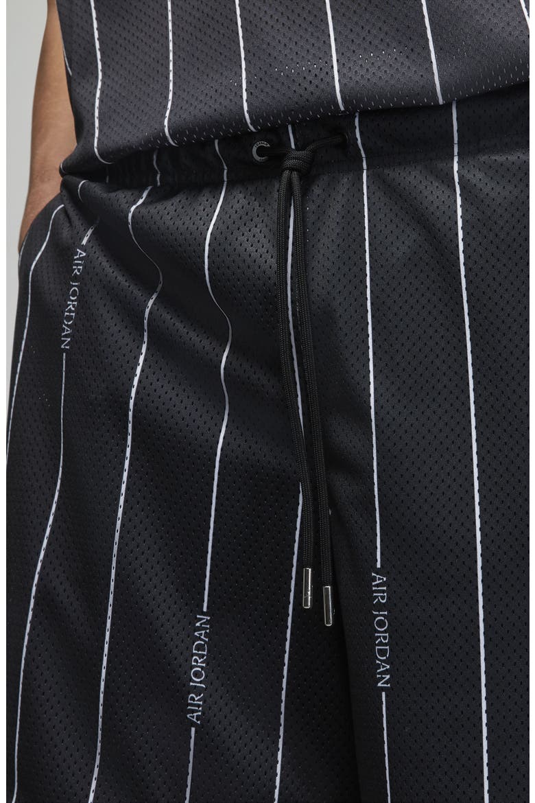Essentials Stripe Mesh Shorts, Alternate, color, BLACK/ WHITE/ WHITE