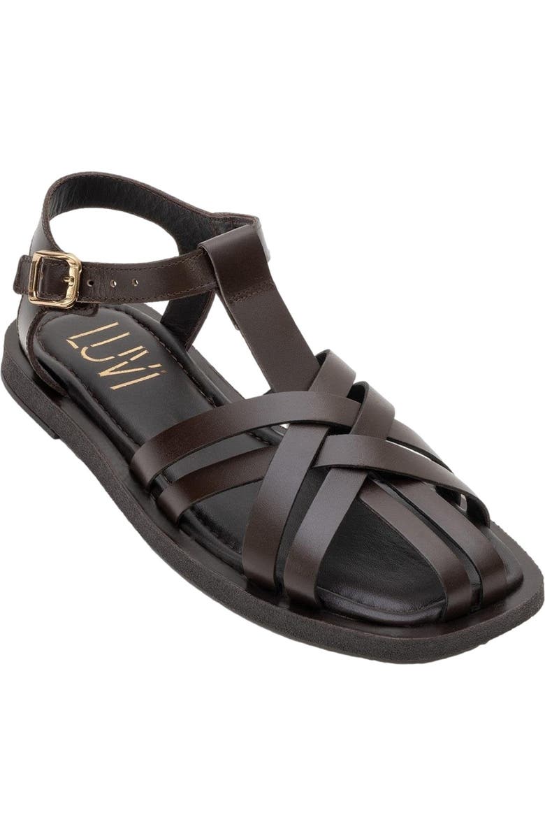 Forever & Always Shoes Andres Leather Sandal, Main, color, Brown Leather