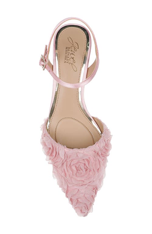 Jewel Badgley Mischka Selene Pointed Toe Pump In Pink/pink