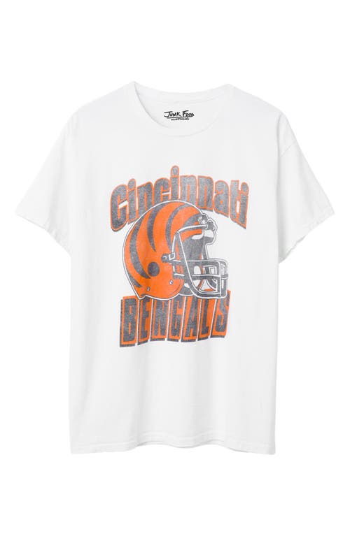 Junk Food Cincinnati Bengals Throwback Helmet Cotton Graphic T-shirt In White