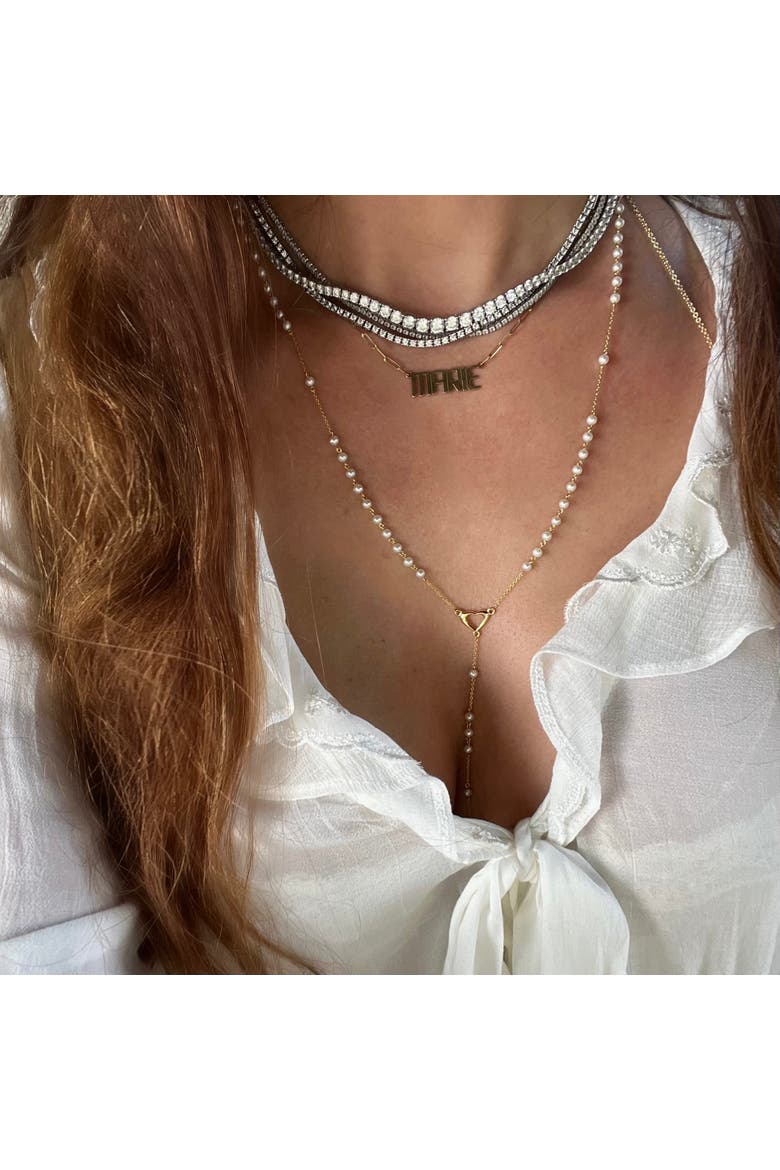 The Paloma Pearl Rosary Necklace, Alternate, color, Gold, White