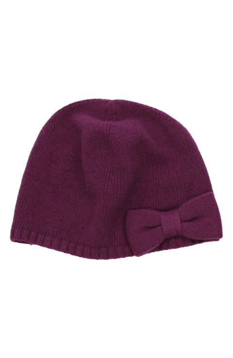 Cashmere Beanie with Bow
