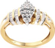 Haus of Brilliance 10K Yellow Gold 1/2 Cttw Diamond Head & Multi Row Ring