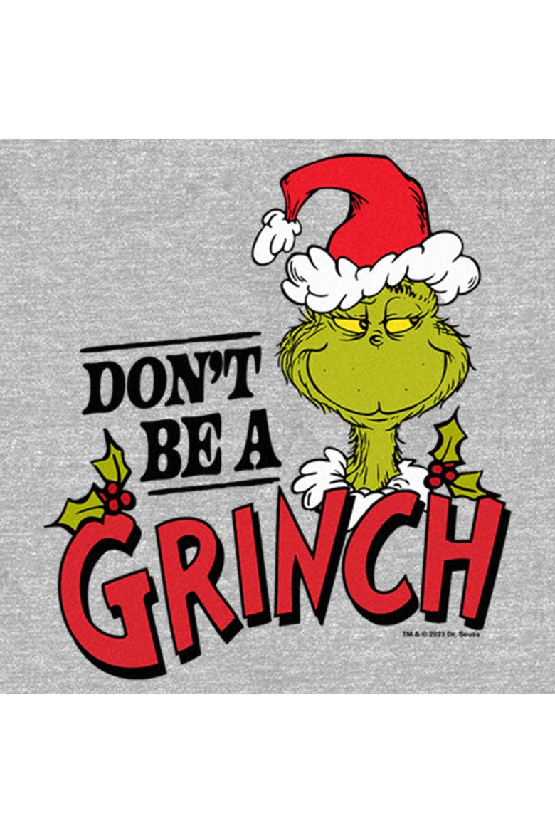 Girls' Dr. Seuss Christmas Don't Be a Grinch Short Sleeve Graphic T-Shirt, Alternate, color, Athletic Heather
