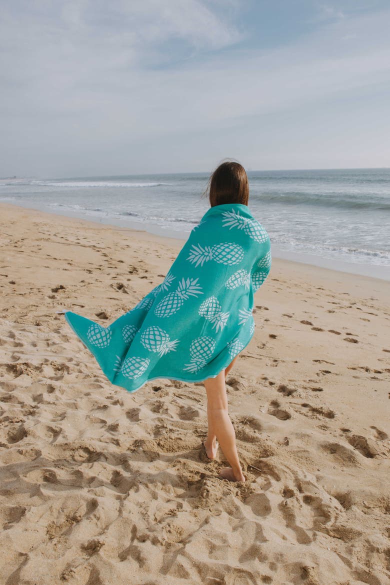 Pineapple Organic Sand Free Turkish Towel, Alternate, color, Mint
