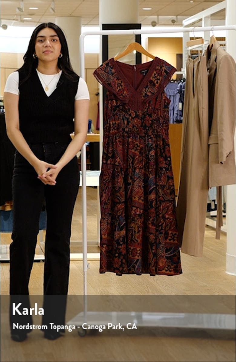 womens sale midi dresses Just For Today Brown Ditsy Floral Midi Dress – Shop the Mint