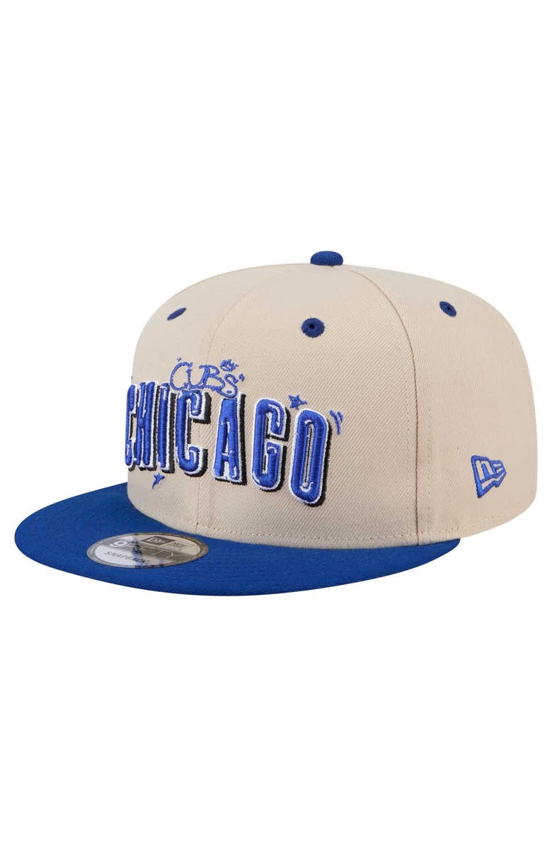 New Era Men's New Era Cream/Royal Chicago Cubs Team Art 9FIFTY Snapback Hat, Main, color, Cream