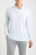 Peter Millar Featherweight Park Stripe Long Sleeve Performance Polo