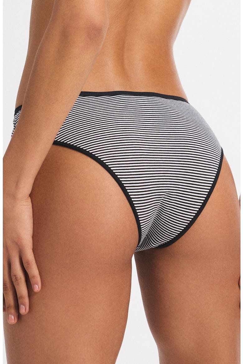 Cotton Essentials Cheeky Panties, Alternate, color, BLACK CAVIAR STRIPE UP