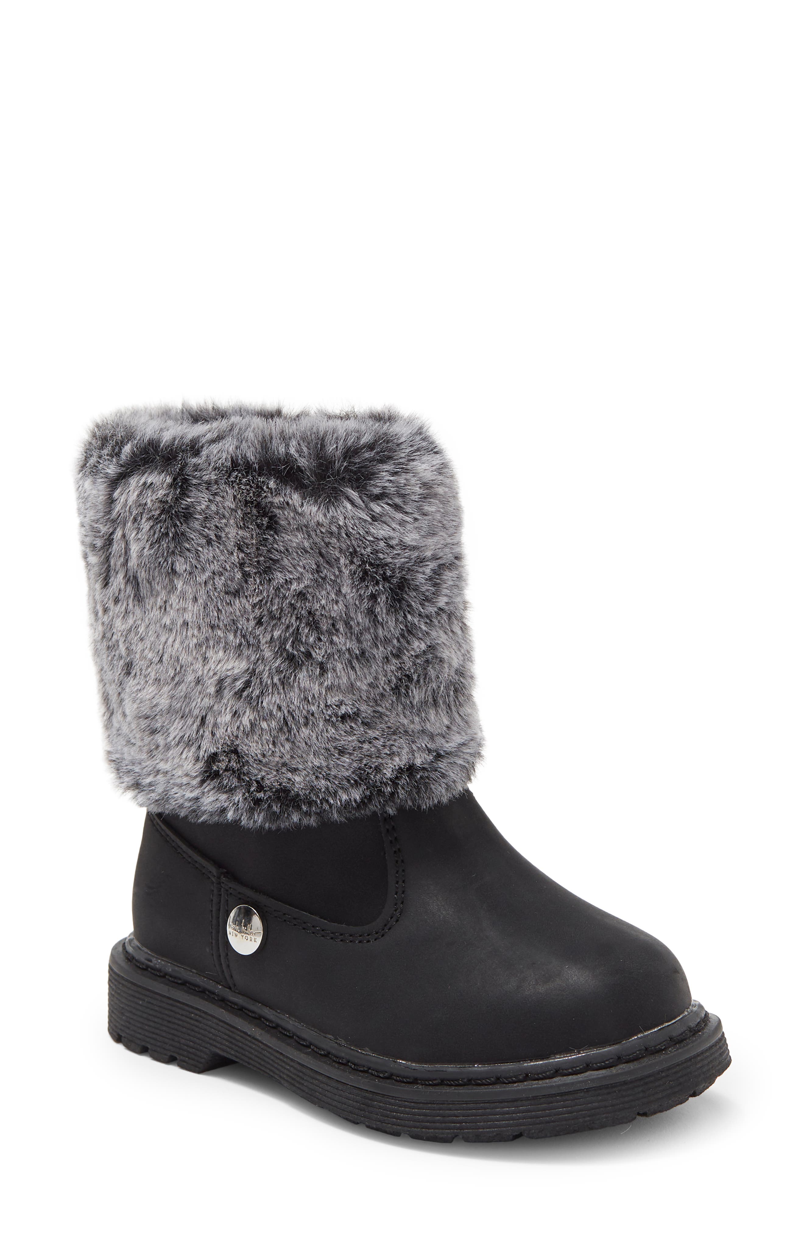 Nicole Miller Kids' Faux Fur Trimmed Boot, Main, color, 