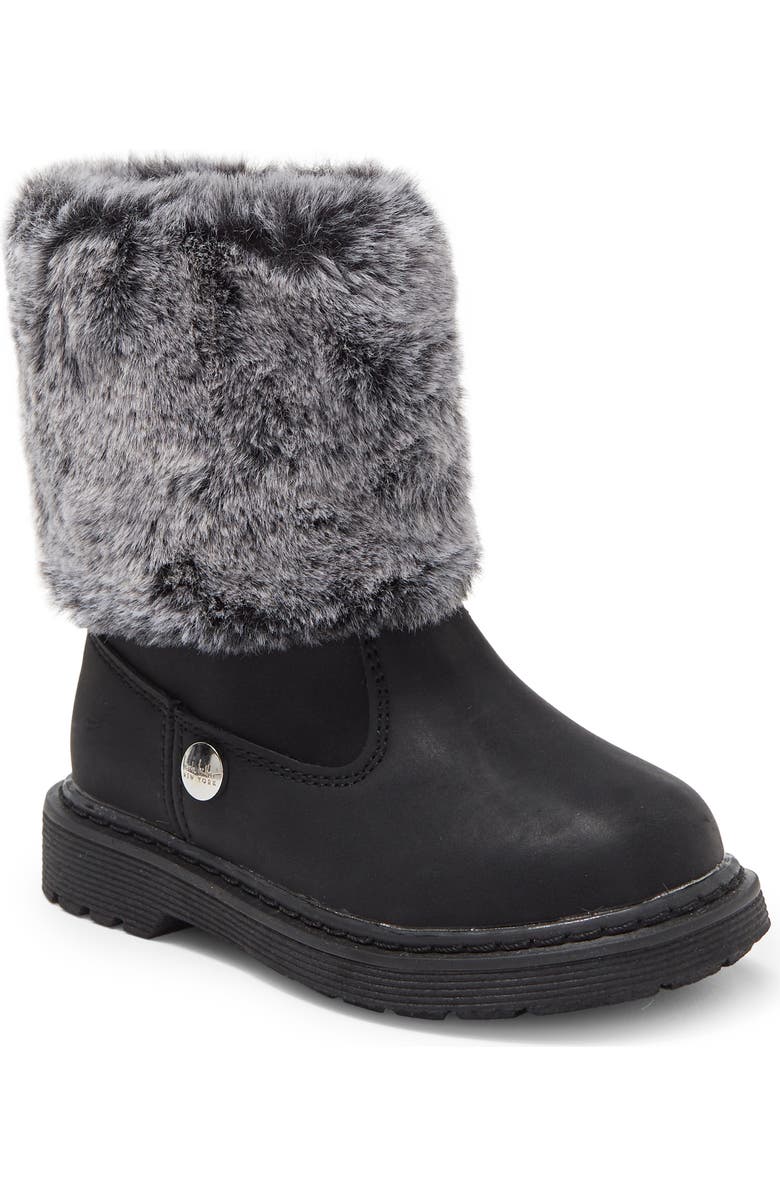 Nicole Miller Kids' Faux Fur Trimmed Boot, Main, color,