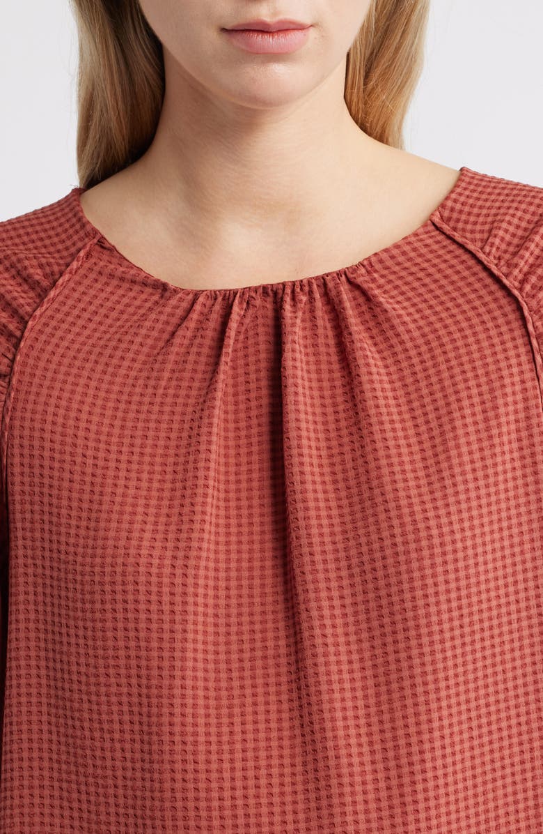 Wit & Wisdom Shirred Bell Sleeve Top, Alternate, color, Mahogany Red