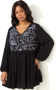 Live Unlimited Embroidered Crinkle Tunic