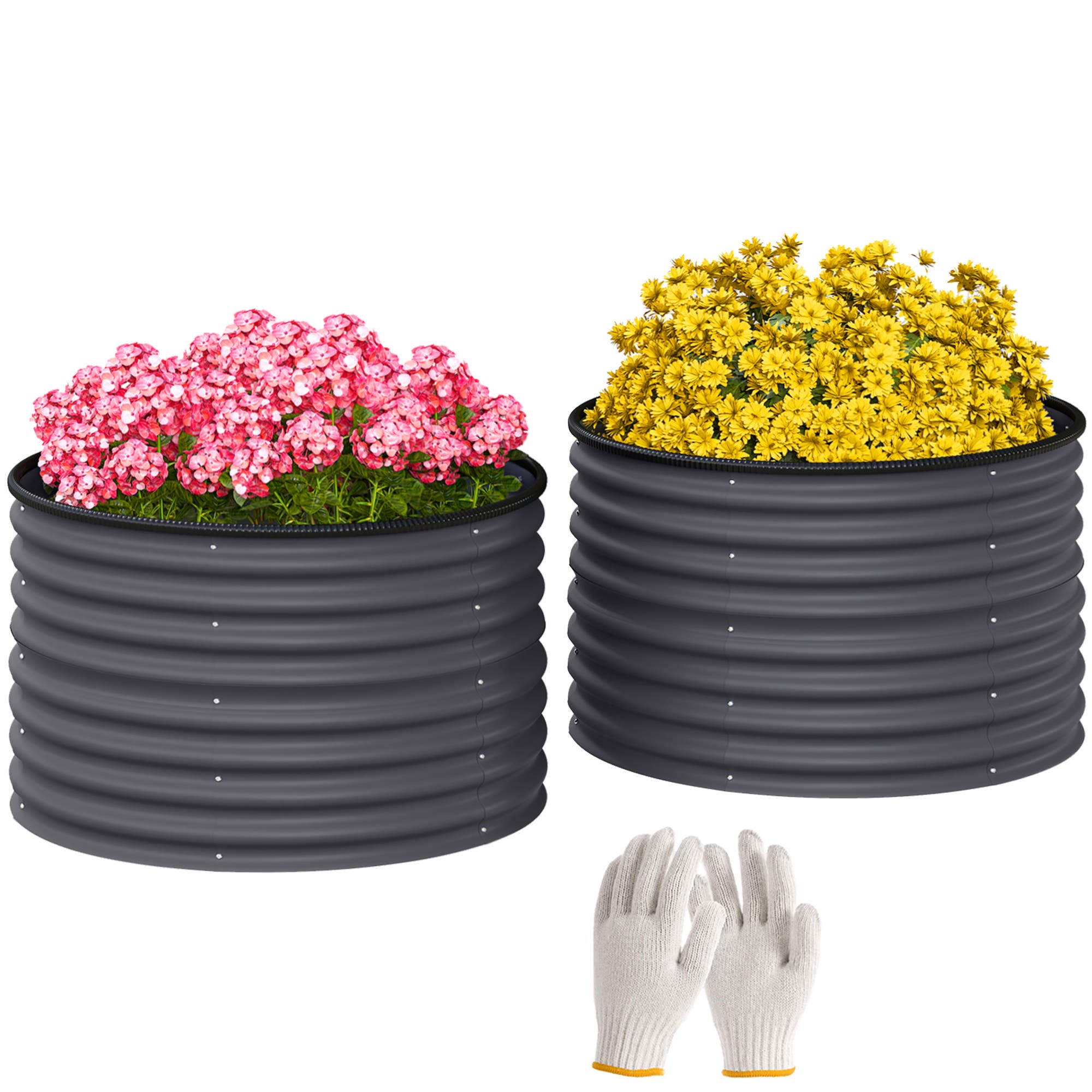 Outsunny Raised Set of, Planters for Plants with Safety in Dark Gray at Nordstrom