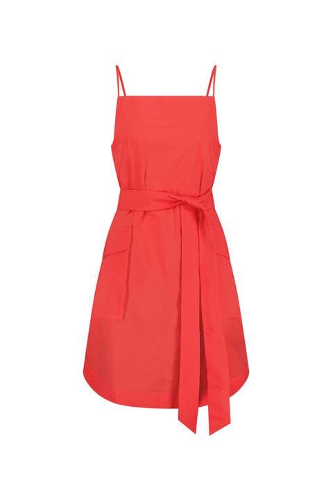 Tech Poplin Belted Dress